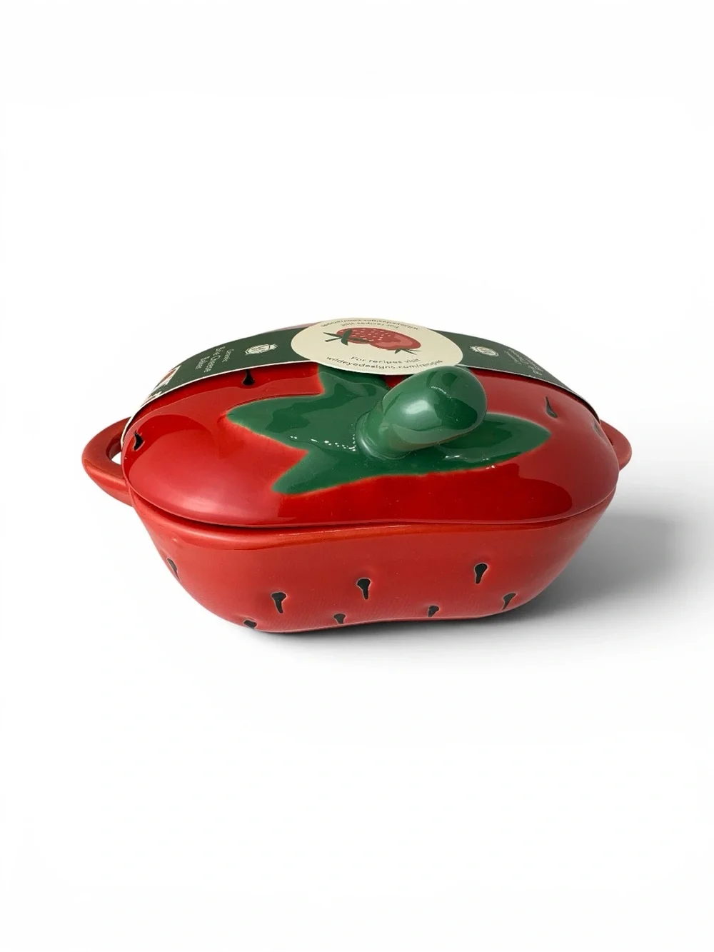 Strawberry Shaped Covered Brie Cheese Baking Dish